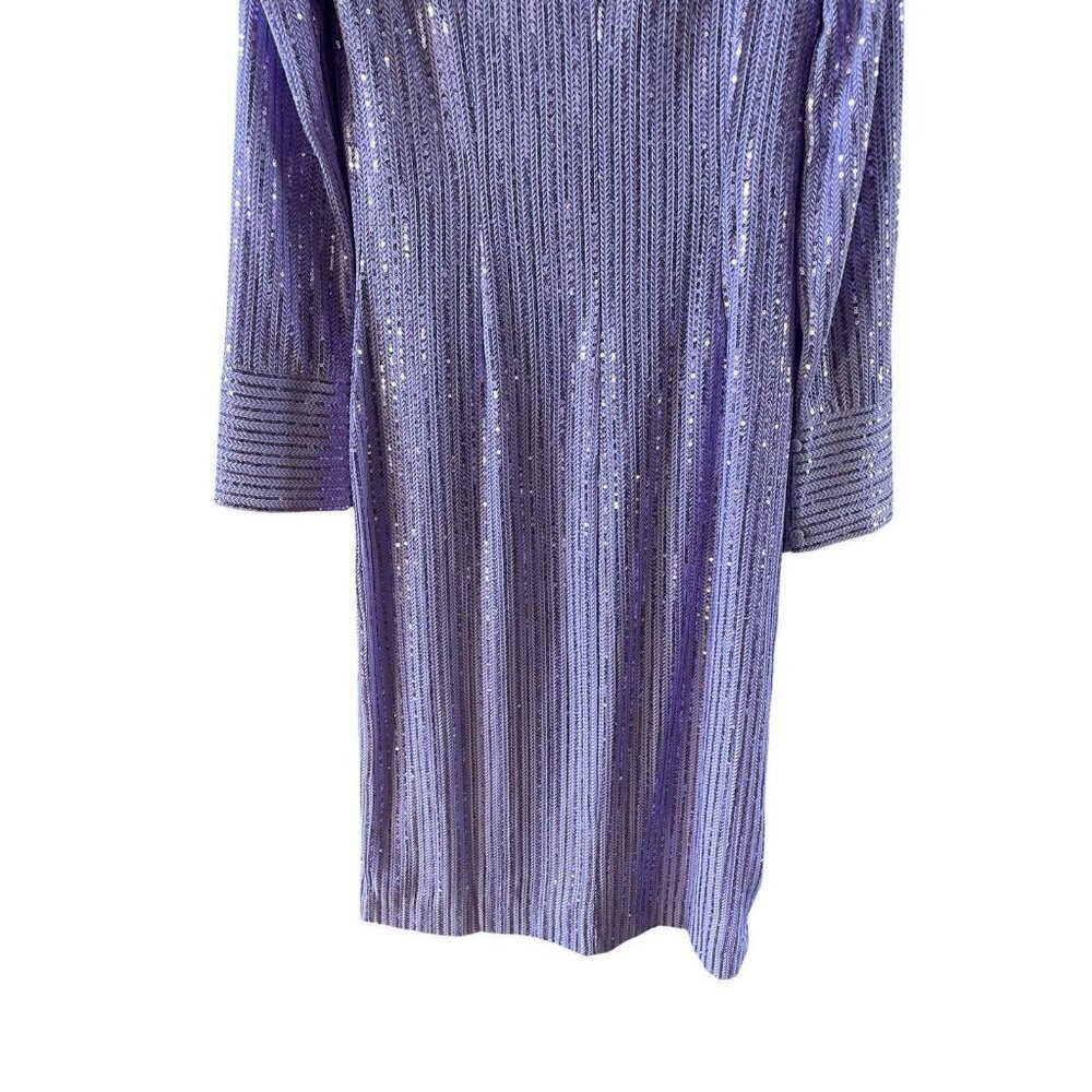 New Stine Goya Sonja Sequin Long Sleeve Button-Up Midi Shirtdress Size M - Picture 10 of 16